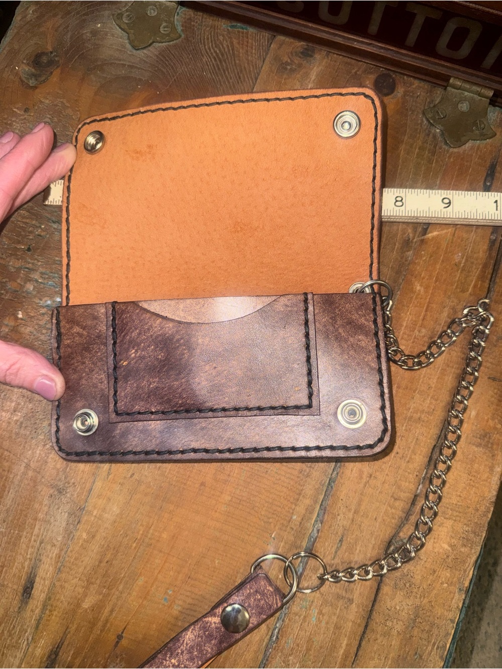 Harley-Davidson leather biker chain wallet. - Picture 2 of 7